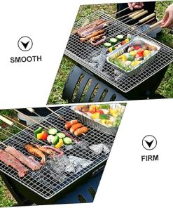 LEVINE Barbeque Grill Outdoor,2pcs BBQ Net Stainless Steel Roasting Rack Grill Outdoor Outdoor Grill Goose Roasting Rack – Grill Net Non Stick Grill Mat Barbecue Mesh Barbecue Accessory BBQ Tool 2