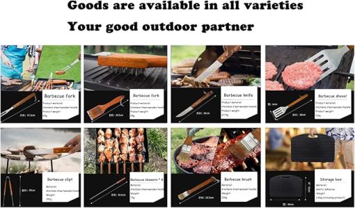 Griddle Accessories Set of 19 | All in One BBQ Tool Set | Premium Hard-Shell Case | Contains 19 Stainless Steel BBQ Grilling Tools | BBQ Tools Set for Men - Image 2