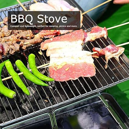 BBQ Grill Outdoor BBQ Grill – Stainless Steel Foldable Rack for BBQ Charcoal Grill Outdoor Cooking Household Kitchen Tools, 13x13x8.7 inch 2 BBQ Grill Outdoor BBQ Grill - Stainless Steel Foldable Rack for BBQ Charcoal Grill Outdoor Cooking Household Kitchen Tools, 13x13x8.7 inch - Image 2