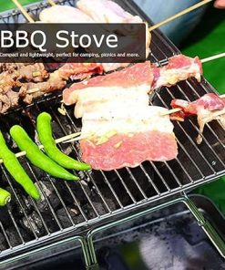 BBQ Grill Outdoor BBQ Grill – Stainless Steel Foldable Rack for BBQ Charcoal Grill Outdoor Cooking Household Kitchen Tools, 13x13x8.7 inch 2
