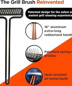 The Boyer Brush™ – The Safest Grill Brush, Wire-Bristle Free, All-Metal Construction, Cast Aluminum Body, Stainless Steel Wire Spring Coil, Fire Resistant 2