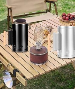 Charcoal Starter, Heat Resistant Stainless Steel Charcoal Chimney Starter Rapid Fire Starter Can Grill Tool for Outdoor Cooking BBQ (Black) 2