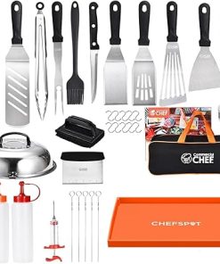 Commercial Chef 36 Piece Blackstone Griddle Accessories Kit + CHEFSPOT Silicone Griddle Mat Cover for 28 Inch Blackstone Griddle