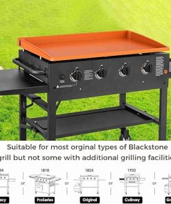 Griddle Mat Protective Cover Heavy Duty Non Stick Silicone Griddle Tool Mat Orange for 36 Inch Griddles Outdoor Grilling Enthusiasts Food Grade Silicone 35.5in x 21.6in x 0.98in 2