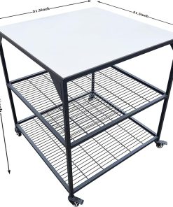 Movable Food Prep and Work Cart Table Stainless Steel Grill Cart Modular Table with Wheels Commercial Kitchen Table Heavy Duty Grill Cart Outdoor Cart 2