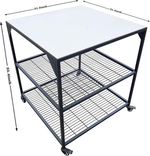Movable Food Prep and Work Cart Table Stainless Steel Grill Cart Modular Table with Wheels Commercial Kitchen Table Heavy Duty Grill Cart Outdoor Cart - Image 2