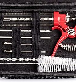 Meat Injector Marinade Gun Stainless Steel Outdoor Kit Flavor Food Syringes & 4 Marinades Needles for BBQ Grill Smoker Injectors Professional Syringe Held Culinary Barbecue Tool