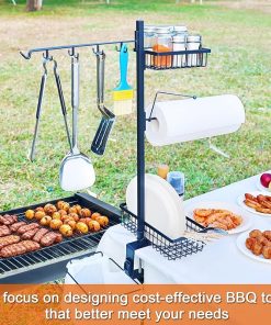 5-in-1 Griddle Caddy for Blackstone – Grill Organizer with Paper Towel Holder for Camping Outdoor Kitchen Cooking Tools & Accessories Storage, Fathers Day Grilling BBQ Smoker Accessories Gifts for Men 2