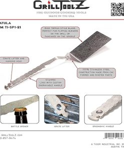 Spatula – Burger Flipper, Grilling Tool, Grate lifter, Bottle opener – Made in USA 2