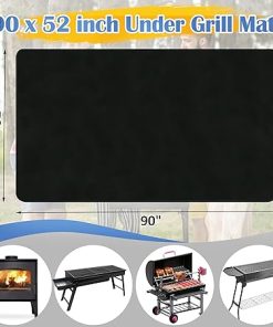 Ogrmar 90 x 52 Inch Under Grill Mats for Outdoor Grill, Indoor Fire Pit/Fireplace Mat, Waterproof Oil-Proof Grill Floor Pads, BBQ Mat Protector for Deck, Patio and Grass (90 * 52 Inch) 2
