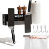 TIVOLI Grill Accessories 4PC BBQ Tools Set with Heavy Duty Stainless Steel Barbecue Spatula, Clips,Brushes, Forks Grill Tools for Outdoor Grill with Wood Handle Gill Gift Ideas for Dad Man 4