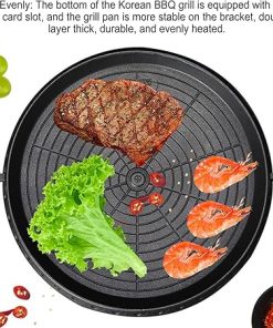 BBQ Accessories BBQ Plate Oil Hole Design Easy to Clean Heat Evenly Wear Resistant Double Layer Korean BBQ Grill for Home Outdoor for Picnics and Camping Gifts for Dad Gifts 2