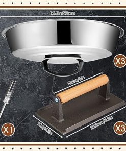Tessco 7 Pcs Griddle Accessories Set Includes 3 Pcs 12.6 Inch Cheese Melting Dome Round Basting Cover 3 Pcs Smash Burger Press for Griddle Cast Iron Meat Press and Screwdriver for Flat Top Grill BBQ 2