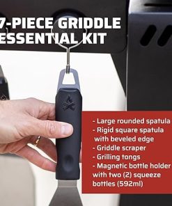 Camp Chef Griddle Essentials Kit – Flat-Top Griddle Accessories Include 2 Grill Spatulas, Grilling Tongs, Grill Scraper, 2 Squeeze Bottles & Magnetic Bottle Holder 2