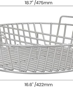 onlyfire Stainless Steel Charcoal Ash Basket Charcoal Briquet Holder BBQ Accessories for Weber 22″ Kettle Grills 2