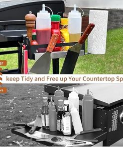 Blackstone Caddy, Griddle Caddy for Blackstone 28″/36″ Griddles/Prep Cart, Space Saving Blackstone Griddle Caddy, BBQ Blackstone Accessories Caddy with Paper Towel Holder & Magnetic Tool Holder 2