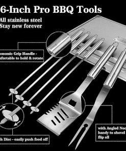GRILLART BBQ Grill Utensil Tools Set Reinforced BBQ Tongs 19-Piece Stainless-Steel Barbecue Grilling Accessories w/Aluminum Storage Case -Complete Outdoor Grill Kit for Dad, Birthday Gift for Man Dad 2