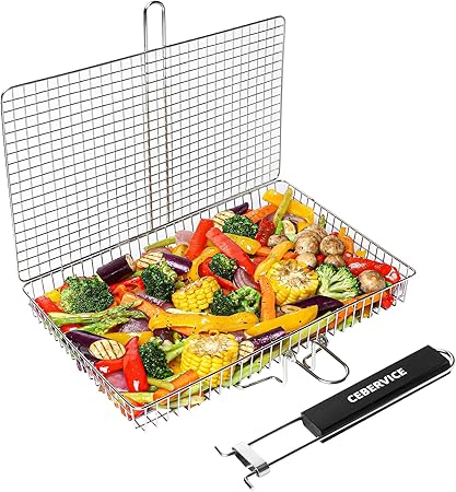 Grill Basket Extra Large + Rolling Grilling Baskets for Outdoor Grilling, SUS304 Food Safe Stainless Steel 2 Grill Basket Extra Large + Rolling Grilling Baskets for Outdoor Grilling, SUS304 Food Safe Stainless Steel - Image 2