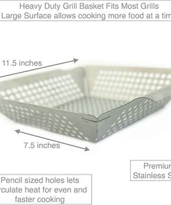 Chef Aficionado Grilling Basket – Vegetable Grill Basket Makes Grilling Easy, Fast and Fun 2