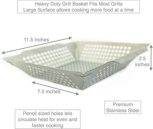 Chef Aficionado Grilling Basket - Vegetable Grill Basket Makes Grilling Easy, Fast and Fun - Image 2