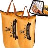 2 Pack BBQ Blanket for Resting Meat, 21inch &15inch Reusable Smoker Meat Resting Blanket with Handle Strap for Large Brisket/Pork Shoulders/Turkeys/Picnic BBQ Party, Keeping Warm and Fresh