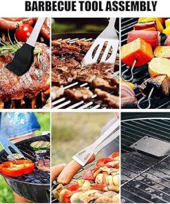 BBQ 10PCS Grill Accessories Set for Men Women Stainless Steel BBQ Tools ,Grilling Utensils Tools Set with Storage Bag, BBQ Grill Accessories Set for Camping, Kitchen 2