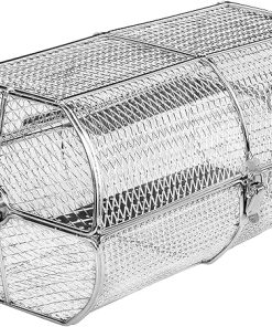 Rotisserie Basket for Outdoor Grill [Upgraded Version], Wing Basket for Grill Stainless Steel BBQ Tool Fits for Most Grills, Cooking Accessory, Rolling Basket Roaster