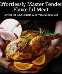 304-Stainless Steel Meat Injector – With Marinade Straw! 4 Needles, Spare Orings, Ebook, Spares Available! The Original 2oz Marinade Injector Syringe Kit Creates Juiciest Turkey and BBQ Ever! 2