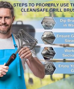 Kona Bristle & Bristle-Free Grill Brushes – Stainless Steel, Rust-Resistant, Safe for All Grill Types – Perfect Grilling Gift 2