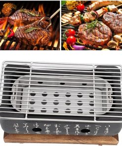 Japanese Style Barbecue Grill Portable Food Charcoal Stove BBQ Plate Household Barbecue Tools Accessories – for Camping, Picnics, and Outdoor Gatherings (M) 2