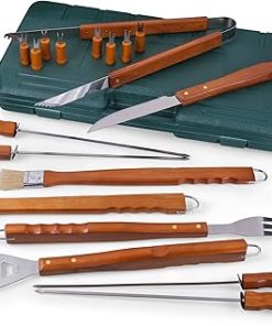 ONIVA – A Picnic Time brand 18-Piece BBQ Grill Set, Outdoor BBQ Accessories with Case, Grilling Tools for Barbecue, (Green) 2