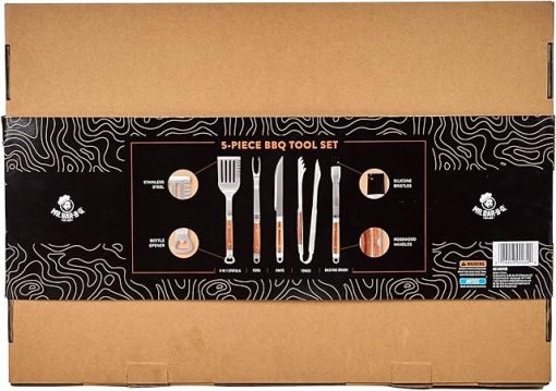 Mr. Bar-B-Q 5-Piece Rosewood BBQ Tool Set in Gift Box - Image 2