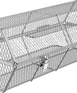 Skyflame Stainless Steel Round Tumble Rotisserie Grill Basket for Partitioned Food Grilling - Fits for 5/16 Inch Square, 3/8 Inch Square, 3/8 Inch Hexagon, 1/2 Inch Hexagon Spit Rods