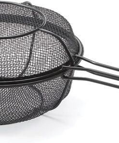 Outset QD85 Grill, 1 EA, Black Chef's Outdoor Basket and Skillet, Medium, Silver