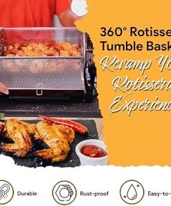 Rotisserie Tumble Basket: Elevate Your Grilling Game! Perfect for Chicken Wings, Coffee Beans, and More (Compatible Only with ROTOQ360 Rotisserie) 2