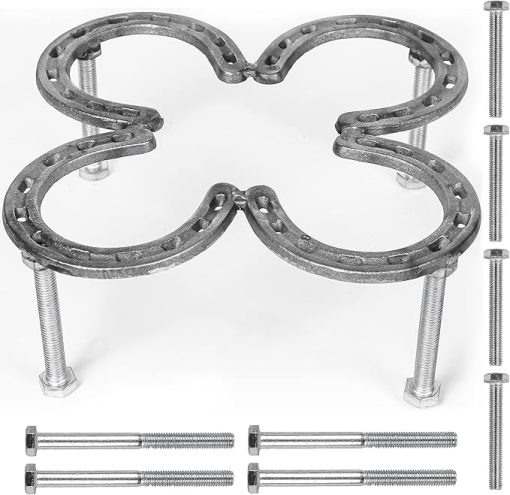 Campfire Dutch Oven Tripod For Cooking Made of Steel Horseshoes-Camping Cooking Tripod-Campfire Stand-Cast Iron Dutch Oven Tool(10.2"X 10.2")