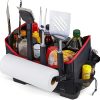 Grillman Large Griddle/Grill Caddy - Blackstone Caddy Organizer with Dividers & Mesh Pockets - Grilling Accessories for Outdoor, Grilling Gifts for Men, Father's Day Grill Gifts - 10.6x1.6x9.9