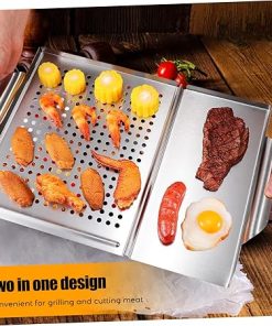 Barbecue Plate Food Tongs BBQ Accessories Grill Griddles Outdoor Grill Tools Grilling Prep Serve Trays 2