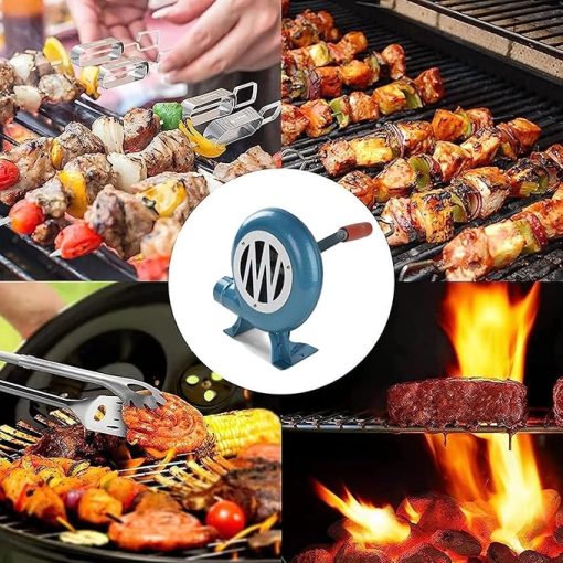 Manual Iron Gear BBQ Blower - Hand Crank Blacksmith Forge Blower, Iron Gear Popcorn Fan With Duct Cooking, Portable Manual BBQ Air Blower, for Camping/Fireplace/Outdoor Grill Accessories ( Size : 200W - Image 2