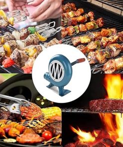 Hand Crank Blacksmith Forge Blower – Manual Iron Gear BBQ Blower, With Duct Cooking Manual BBQ Air Blower, Iron Gear Popcorn Fan, for Camping/Hiking/Portable Outdoor Grill Accessories ( Size : 80W ) 2