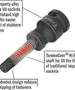 Titan 42925 1/2″ Drive Torsion Core SAE Impact Hex Bit Socket Set (5 Piece) 2