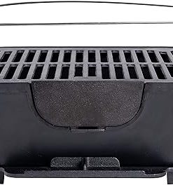 Bruntmor Pre-Seasoned Hibachi-Style Portable Cast Iron Charcoal BBQ Grill