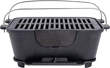 Bruntmor Pre-Seasoned Hibachi-Style Portable Cast Iron Charcoal BBQ Grill Bruntmor Pre-Seasoned Hibachi-Style Portable Cast Iron Charcoal BBQ Grill