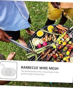 barbeque grill outdoor,2pcs Commercial Barbecue Wire Cooker Charcoal-fired Racks Baking Silver Cross Potatoes Accessories Kabob Fish Charcoal Grill/with Rack/Thickened Carbon Mesh Steel Korean-style ( 2