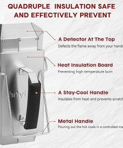 onlyfire Stainless Steel Charcoal Chimney Starter, BBQ Chimney Starter for Charcoal Grill and Barbecues, Sturdy and Easy to Use BBQ Grill Tools 2