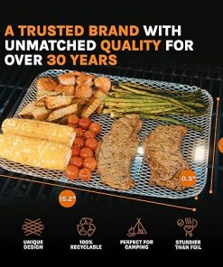 16″ x 12″ Disposable Grill Topper, Aluminum, 24-Pack – Perfect for BBQs, Tailgates, and Camping 2