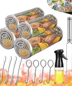 Outdoor Grilling Baskets Grill Bbq Equipment Tools Set Camping Camper Campfire Barbecue Cooking Utensils Kit Picnic Cookware Accessories Necessities Essentials Gear Stuff Must Have Gadget Needs Things