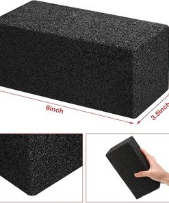 10 Pieces Commercial Grade Grill Cleaning Brick Bulk Heavy Duty Pumice Stone Brick Cleaning Grill Stone Reusable for Home Restaurant Griddles, Flat Top and BBQ Grates Outdoor Cleans(Black) 2