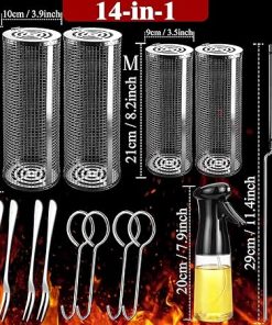 Outdoor Grilling Baskets Grill Bbq Equipment Tools Set Camping Camper Campfire Barbecue Cooking Utensils Kit Picnic Cookware Accessories Necessities Essentials Gear Stuff Must Have Gadget Needs Things 2