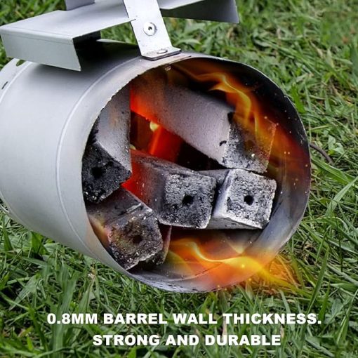 Charcoal Chimney Starter, Compact Chimney Starter Heavy Duty Chimney Starter BBQ Grill Tools Charcoal Grill Accessory for Outdoor Camping - Image 2